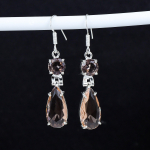 Morganito brangakmenis Antikiniai auskarai 925 prabos sidabro auskarai, Boho sidabro papuo&scaron;alai Kabantys auskarai, Dovanos vestuvėms Dovanos jai 2.95" oranžinė