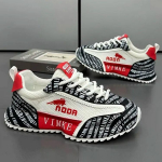 Vyri&scaron;ki auk&scaron;tį didinantys odiniai sportiniai batai &ndash; kvėpuojantys, storapadžiai, stilingi vafliniai tėčio sportbačiai vasarai Loose fit toe in sneakers