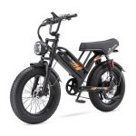 PURE UNICORN U5 elektrinis mopedas su 1000 W 20 colių storio padangomis ir 48 V 19,2 Ah baterija juoda