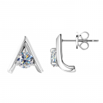 Silvere Glam S925 sidabro paprasti, i&scaron;skirtiniai ir maži V formos moisanito auskarai, ni&scaron;inis ir universalus sidabro ausų aksesuaras 0.5 carat+0.5 carat auksinė
