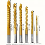 HSS Spiralinių grąžtų rinkinys Padengtas titanu grąžtas 3-8mm Dantytu grioveliu Spiralinis dantytas pjūklo grąžtas Kompoziciniai grąžtai Pack of 1