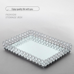 Elegant Crystal Mirror Tray: Desktop Ornament, Fruit Plate, Cake Stand, Wedding Prop, Tea Tray, Cup Plate 350*255mm sidabras