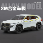 Nauja 1:32 BMW XM SUV &scaron;e&scaron;iadurio simuliacinio lydinio liejinio žaislinio automobilio modelis su garsu ir &scaron;viesa, atitraukiamas, vaiki&scaron;kas žaislas, kolekcija, ornamentai, dovana berniukams gimtadienio proga balta