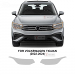 VOLKSWAGEN TIGUAN -2024 2 vnt. Automobilio priekinių žibintų apsauginė plėvelė Skaidri Dūminė juoda TPU lipdukas Transparent