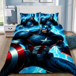 Kar&scaron;tas Kapitono Amerikos patalynės užvalkalas pagalvės užvalkalas Superherojų patalynės komplektas Suaugusiems Berniukui Mergaitei Miegamojo Dekoravimas Viengulis Dvigulis Didelis Dydis EU Single(135*200cm)3pcs