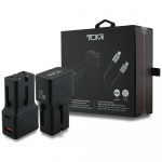 25W TUMI tinklo įkroviklis USB-C/USB-A Juodas + USB-C/USB-C Kabelis