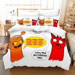 Sprunki Patalynės Komplektas Viengulis Twin Pilnas Karalienės Karaliaus Dydžio Patalynės Komplektas Suaugusiųjų Miegamojo Antklodės Užvalkalų Rinkiniai Sprunki Anime Patalynės Rinkinys Lova 1 EU single(135x200cm)