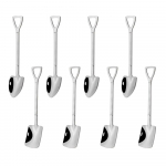 8 vnt Kūrybinis kavos &scaron;auk&scaron;telis Sidabrinis nerūdijančio plieno arbatos desertas ilga rankena &scaron;auk&scaron;tai ledų kastuvo formos stalo reikmenys virtuvės reikmenys sidabras