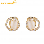 SACE GEMS Klasikiniai vario lydinio cirkonio auskarai moterims Vestuvių dovanos auksas