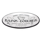 Les Tr&eacute;sors De Lily [A2543] - Porte-savon c&eacute;ramique 'Bains-Douches' blanc noir - 15x11 cm juoda
