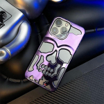 Cool Hollow 3D Skull telefono dėklas, skirtas iPhone 11 13 12 14 Pro Max 14 Plus 12 Pro 13 Pro 13 Pro Max 14 Gothic Skeleton Design, atsparus smūgiams dangtelis iPhone 14 Pro Max juoda