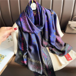 Dizainas didelis &scaron;ilko jausmingas &scaron;alikas moterims 180x90 cm skara apvynioja prabangiu spausdinimu moteri&scaron;ka hidžabo galvos juosta Foulard paplūdimio pavogia bandaną &scaron;ampanas