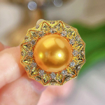 CMM unikalus Diamante Pearl didelis reguliuojamas žiedas vakarėlio papuo&scaron;alai biuro moteri&scaron;kos vestuvinės juostos pir&scaron;tų žiedas auksiniai papuo&scaron;alai moterims auksas