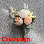 1vnt vakarėlio rie&scaron;o korsažas dirbtinės gėlės jaunikis Boutonniere rankų rie&scaron;o gėlė nuotaka pamergė 1 smėlis