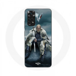 Coque pour Xiaomi Redmi Note 11S Vikings S&eacute;rie Saison 6 Ragnar Lothbrok logo V Ep&eacute;e Gris Fond Brouil pilka