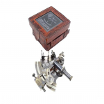 13 cm Brass Sextant in Leather Box