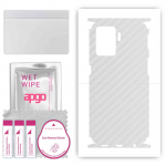 apgo Protective Skin Sticker for the back+sides compatible with Oppo Reno 5 Lite, Full Wrap Film, Foil, Vinyl - Pattern Transparent Carbon