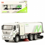 1:32 mastelio &scaron;iuk&scaron;liavežio žaislai su garsu ir &scaron;viesa berniukams, perdirbimo sunkvežimio modelis, metalinis žaislinis automobilis, vaikų dovana 1/32-Size:22*6.7*7.8cm balta