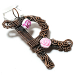 R Look Gemstone Handmade Copper Wire Wrap Jewelry Pendant 2.96 t4b40