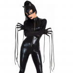 Moteri&scaron;kas Cosplay kostiumas Katės kostiumas Tight Jumpsuit Bodysuit Vienodas moteri&scaron;kas juodas katės kostiumas xl