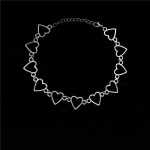 Harajuku Goth metalo tu&scaron;čiaviduriai &scaron;irdies kaklo grandinės Choker karoliai moterims Egirl priedai 30cm sidabras