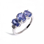 Deep Light Luxury Natural Blue Tanzanite Silver Ring Rare Precious Stones fine jewelry women's anniversary & banquet gift US RING SIZE:6#