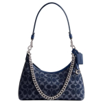 Coach Juliet 28 Klasikinis logotipas Užtrauktuko užsegimas Audinio rankinė Pervežimo krep&scaron;ys Peties krep&scaron;ys Didelė moteri&scaron;ka Tamsiai mėlynos spalvos mi&scaron;inys -Gift Box Set (Basic Set+Yellow Counter Gift Box)