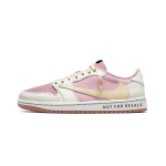 Travis Scott x Jordan Air Jordan 1 Be perpardavimo Atsparūs trinčiai Žemi Batai Krep&scaron;inio Stiliaus Unisex Rožiniai DZ4137-700(Komanda1565-) 41