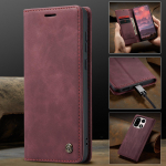 CaseMe Retro Magnetinis Atverčiamas PU Odos Telefono Dėklas Oneplus 15 Piniginės Dangtelis Telefonui Coque For Oneplus15 1+15 Oneplus 15 raudona