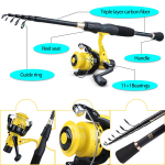 Cap Fishing Spinning me&scaron;kerės ir ritės kombinacijos anglies pluo&scaron;to 1,8&ndash;2,4 m su 2000 karpių žvejybos rite Rod1.8m&Reel2000