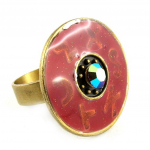 Les Tr&eacute;sors De Lily [E2589] - Bague Cr&eacute;ateur 'Byzance' Rouge raudona