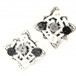 NOA [H8798] - Boucles cr&eacute;ateur 'Babouchka' noir blanc juoda