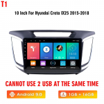 &bdquo;Icreative Android&ldquo; automobilinis radijas, skirtas &bdquo;Hyundai Creta IX25&ldquo;, 2015&ndash;2018 m., 2 dydžių daugialypės terpės grotuvas, navigacijos GPS &bdquo;Carplay&ldquo; stereofoninis 2 dydžių automatinis