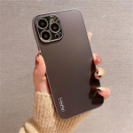 Plonas tvirtas akrilinis telefono dėklas, skirtas iPhone 7 8 Plus X Xs Xr Metalinis aliuminio kameros apsauginis dangtelis, skirtas iPhone 13 11 12 14 Pro Max iPhone 14 Pro Max juoda