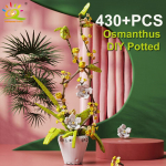 1369vnt. Orchidėjų gėlių puok&scaron;tės serijos statybinis blokas MOC 5 spalvų bonsai &bdquo;pasidaryk pats&ldquo; surinkimo plytos žaislas vaikams namų dekoravimui
