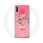 Coque pour Samsung Galaxy A70 TWICE Logo Rouge Affiche What Is Love