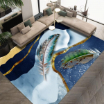 3D modernus paprastas spausdintas plunksnų kilimas, svetainės, viso grindų kilimėlis, miegamojo, lovos, antklodės, studijų stalo ir kėdės kilimėlis 80*120cm