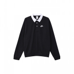 Nike Club Fleece Spalvų Bloko Apykaklė Logotipas Ilgomis Rankovėmis Polo Mar&scaron;kinėliai Vyri&scaron;ki Vir&scaron;utiniai Drabužiai Juoda DX0538-010 M