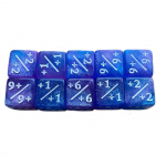 10 vnt. D6 kauliukai, 6 &scaron;oniniai skaitikliai +1/-1 kvadratinis skaitmeninis 16 mm kubas vaikams Juokingi stalo žaidimai, matematikos mokomi aritmetiniai žaislai 10Pcs Pink Blue