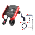 Motociklo telefono laikiklio įkroviklis, USB/QC 3.0 lizdas su jungikliu, 360&deg; vandeniui atsparus, USB įkroviklis, aliuminio vairas/žiūros veidrodėlis, skirtas 3,5&ndash;6 colių telefonams 9*6.8*1.5cm raudona