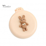 Sulankstomas plaukų &scaron;epetėlis su veidrodžiu mink&scaron;tais &scaron;ereliais galvos odos masažas Animacinis filmukas Bowknot Bunny Ne&scaron;iojamas plaukų &scaron;alinimo formavimo &scaron;ukos Kirpyklos įrankiai Gimtadienis geltona