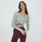 Debbie Wear Curve Wrap Cropped T-shirt DEVI-T0041 Black:Free