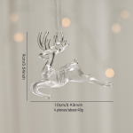Skaidūs Kalėdų eglutės žaisliukai: Varvekliai, Snaigės ir Elnių Pakabukai 10cm Christmas deer/4pcs