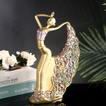 Eleganti&scaron;ka povo statulėlė - Lentynos dekoro akcentai, Stalvir&scaron;io namų dekoracijos svetainei, Knygų lentynai, &Scaron;oniniam staliukui žalia