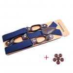 Vintažinės kelnaitės Vyri&scaron;kos Moteri&scaron;kos Suaugusiųjų Oda su apipjaustytais mygtukais galas Y nugara Reguliuojamos elastinės kelnių petne&scaron;os petne&scaron;ėlės diržas Vestuvių vakarėlis 1 Suspenders＋6buckles