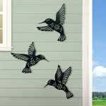 3D Metalinis Kolibris Sienų Menas Dekoracija Tu&scaron;čiavidurė Geležinė Pauk&scaron;čio Skulptūra Sienų Pakabinamos Figūrėlės Ornamentas Namų Kiemo Vejos Dekorui
