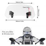 Reguliuojamas prailginamas motociklo priekinis stiklas BMW Honda Yamaha Suzuki Kawasaki