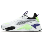 Puma RS-X Geek Fabric Mesh sintetinės odos sportiniai komforti&scaron;ki žemapadžiai sportbačiai unisex sportbačiai balti violetiniai žali 391174-05 36