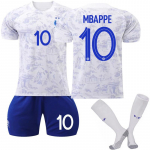 22/23 d. France Away Jerseys vaikų futbolo treniruočių kostiumo rinkinys XS