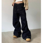Y2k Juodi Džinsai Moterims Vintažiniai Oversized High Street Kargo Džinsiniai Kelnės Plačios Kasdienės Plačios Tiesios Džinsinės Kelnės L juoda